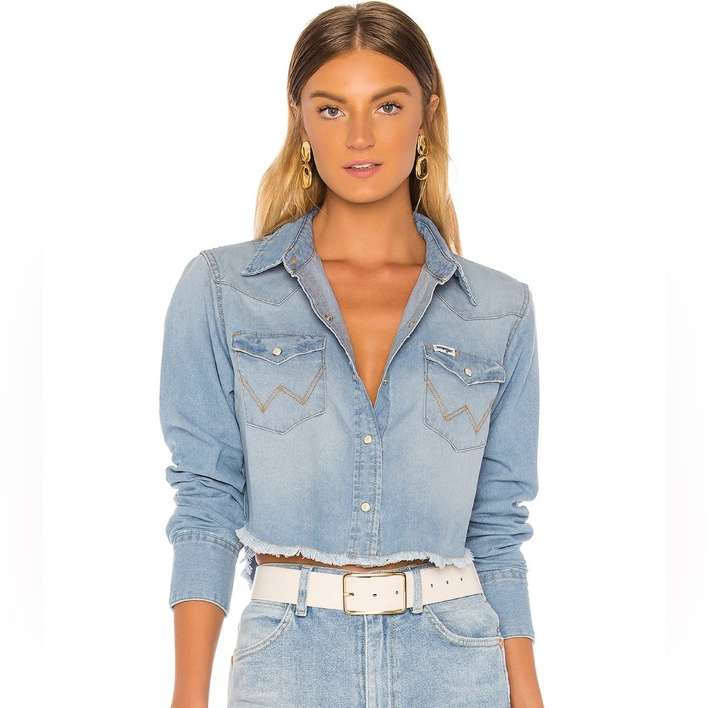Wrangler crop denim shirt